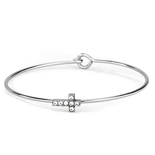 Rhodium Brass Bangle - LO3266