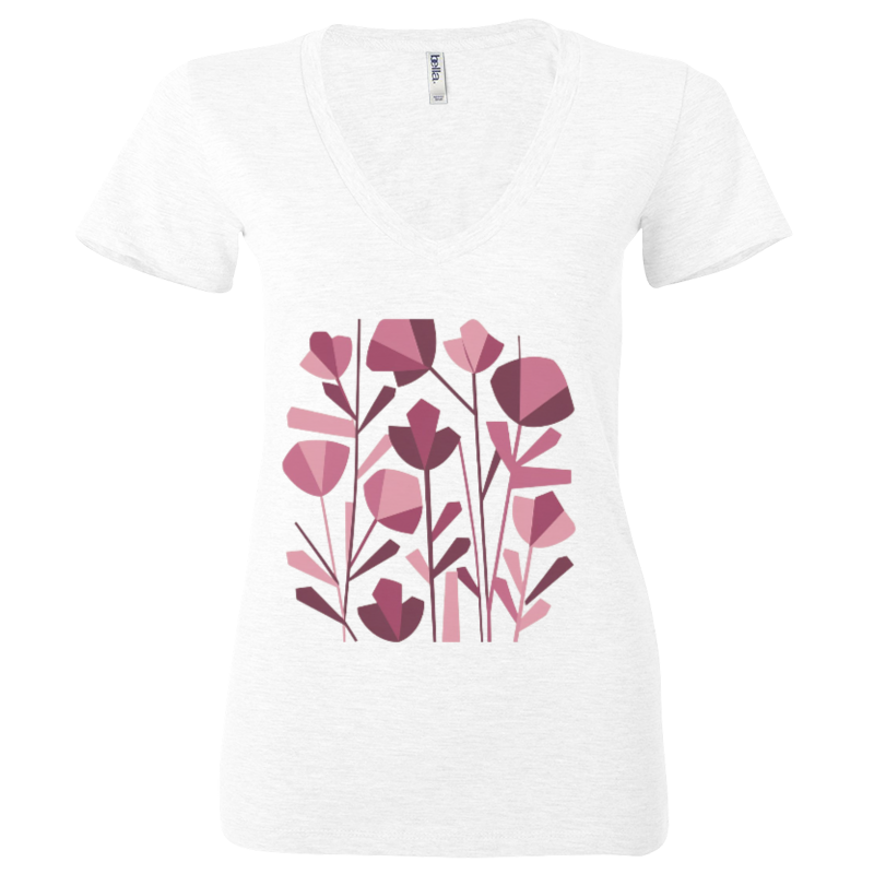 Flowers - Women's Short Sleeve V-Neck T-Shirt