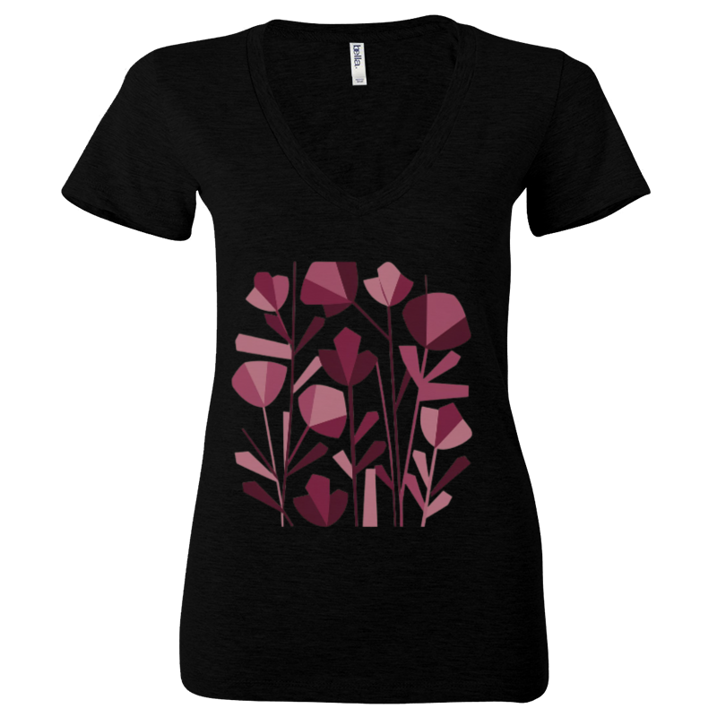 Flowers - Women's Short Sleeve V-Neck T-Shirt