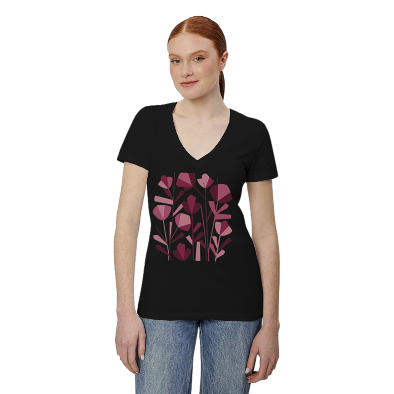 Flowers - Women's Short Sleeve V-Neck T-Shirt