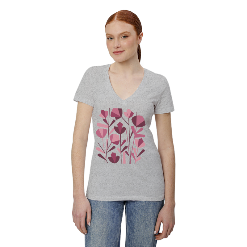 Flowers - Women's Short Sleeve V-Neck T-Shirt