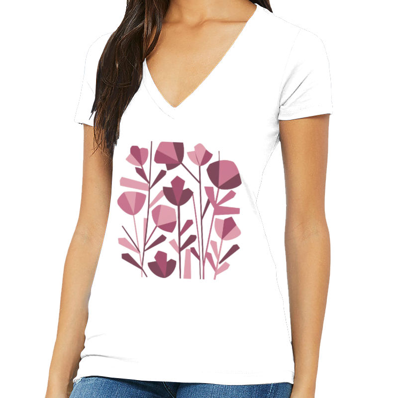 Flowers - Women's Short Sleeve V-Neck T-Shirt