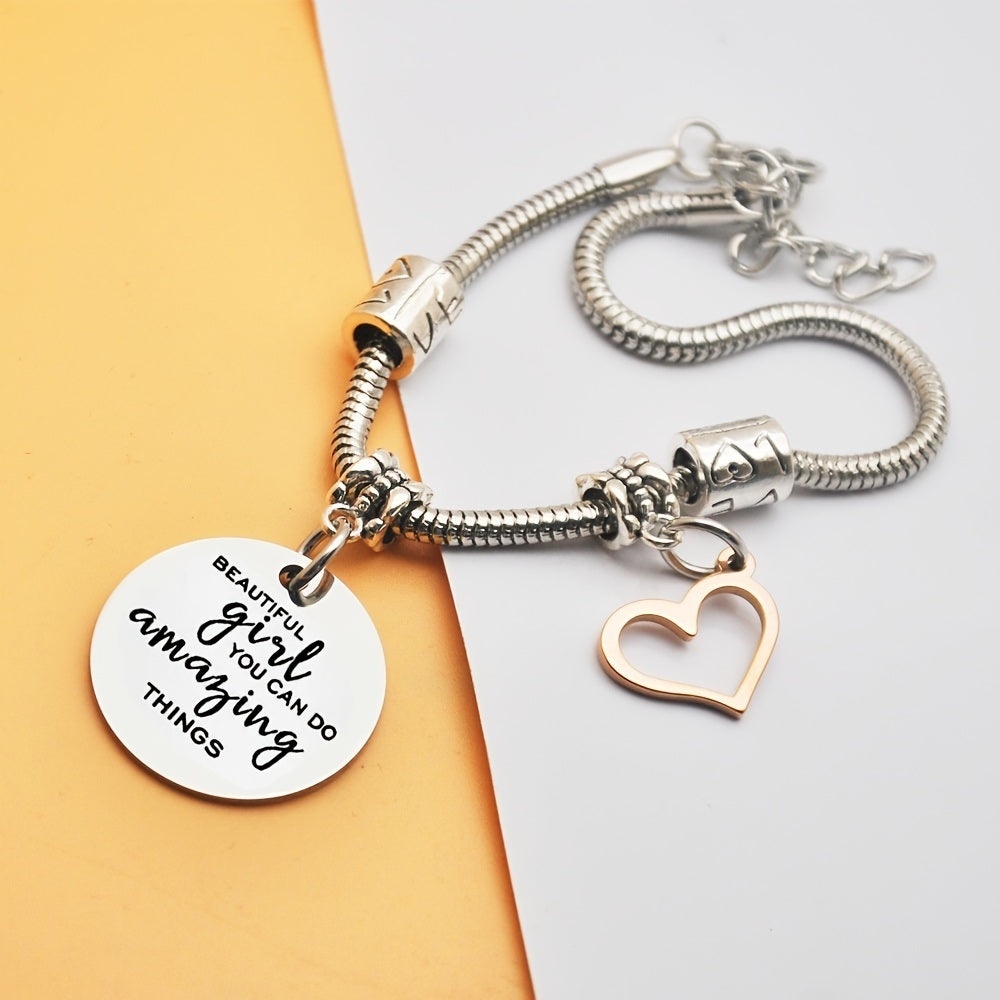 Hollow Heart Love Bangle Bracelet