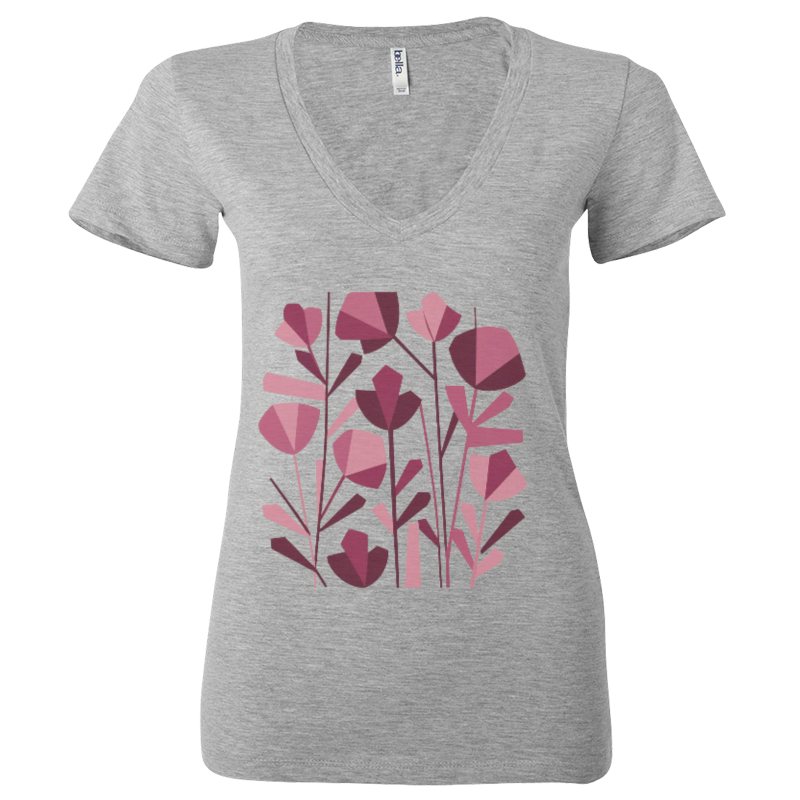 Flowers - Women's Short Sleeve V-Neck T-Shirt